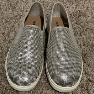 Torrid silver sparkly slip on’s